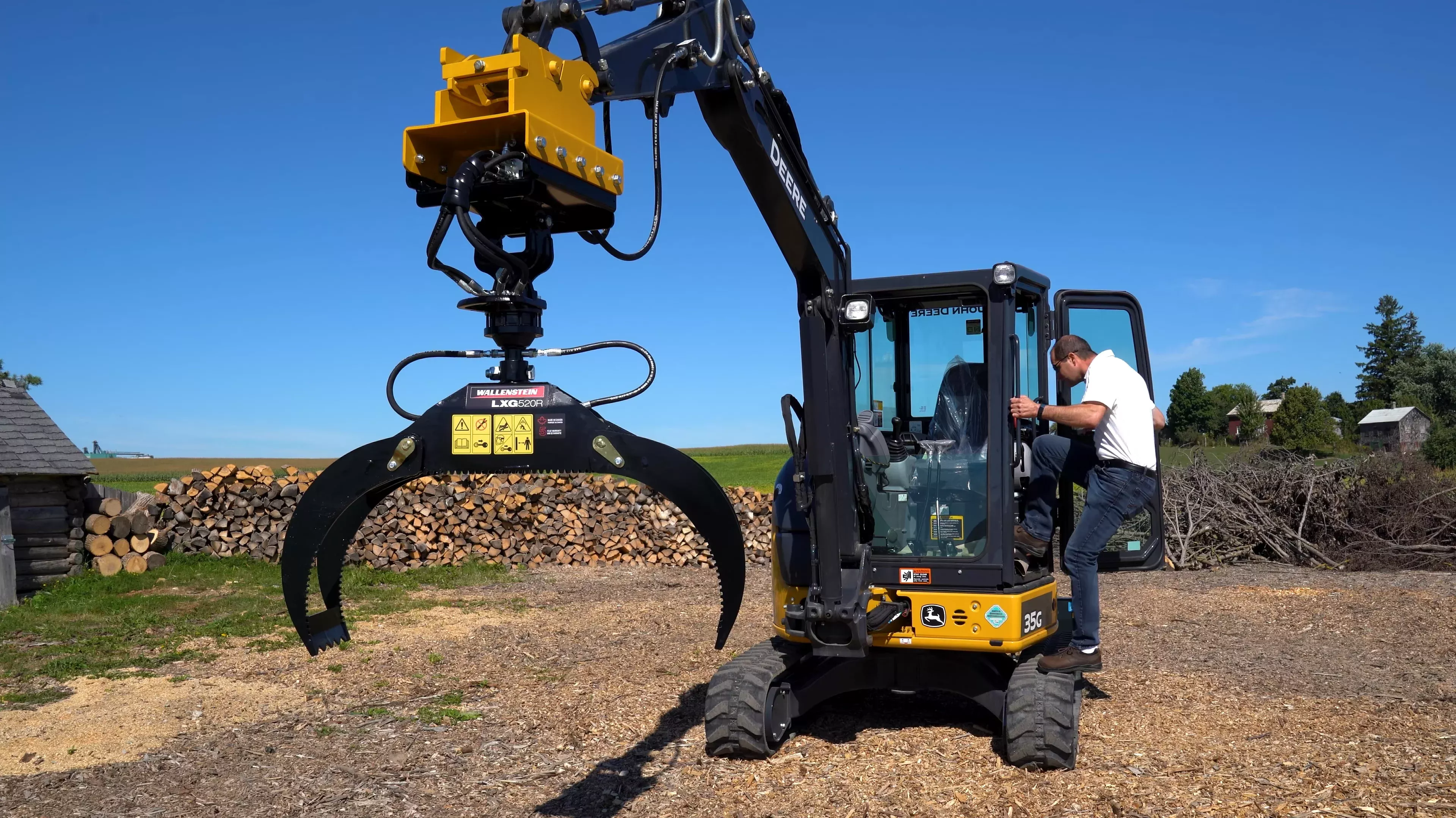 Wallenstein Log Grapple | Model LXG520R | Width 52" | Rotation 360° | 5-7 Tons | For Excavators