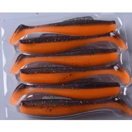 Walleye Slayers Paddle Shad - 3.5" - 6 Pack - #8 Scorched Earth