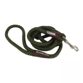 Water & Woods Braided Rope Snap Dog Leash – Green
