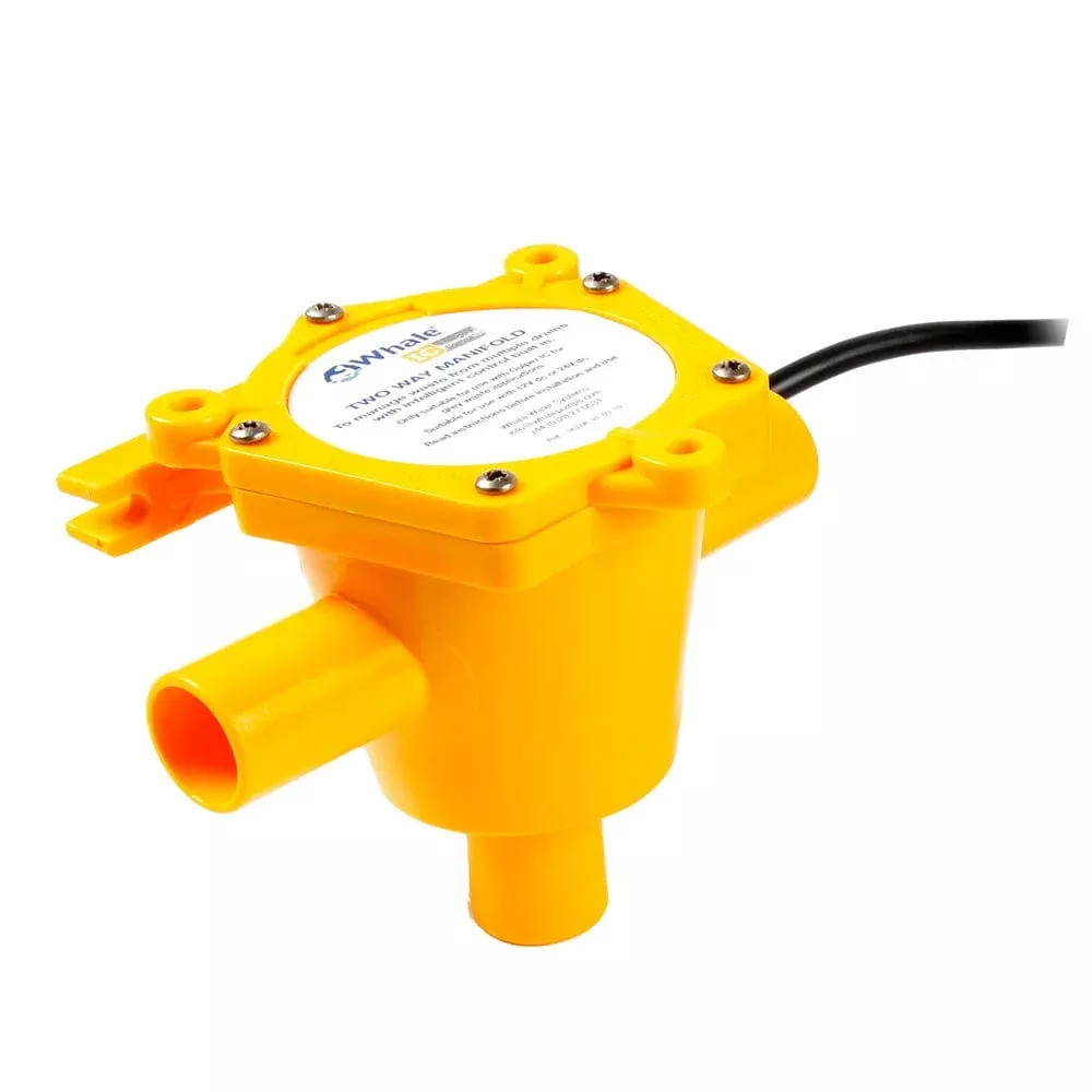Whale 2-Way Waste Manifold 6′ Cable 3/4″ Ports