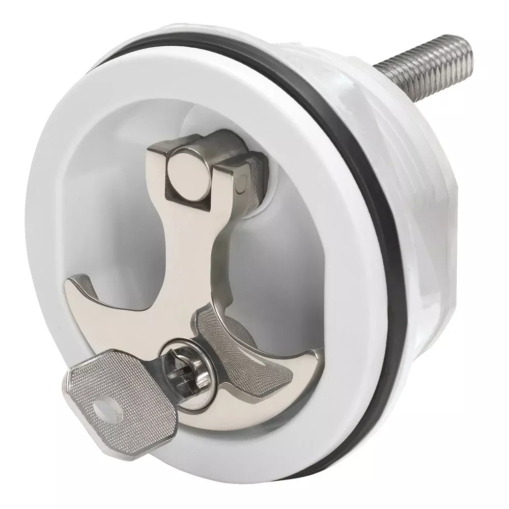 Whitecap Compression Handle – Nylon White/Stainless Steel – Locking [6228WC]