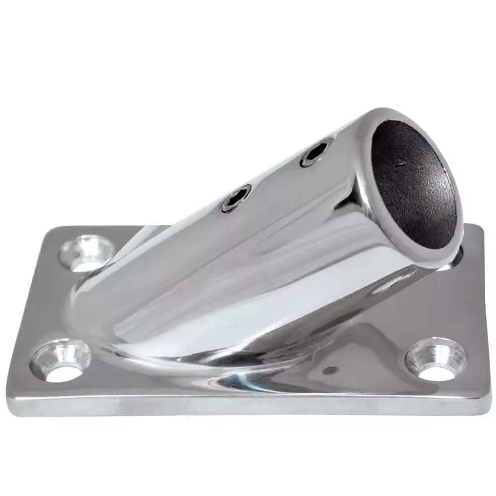 Whitecap" O.D. 30ø Rectangle Base SS Rail Fitting - 6078C