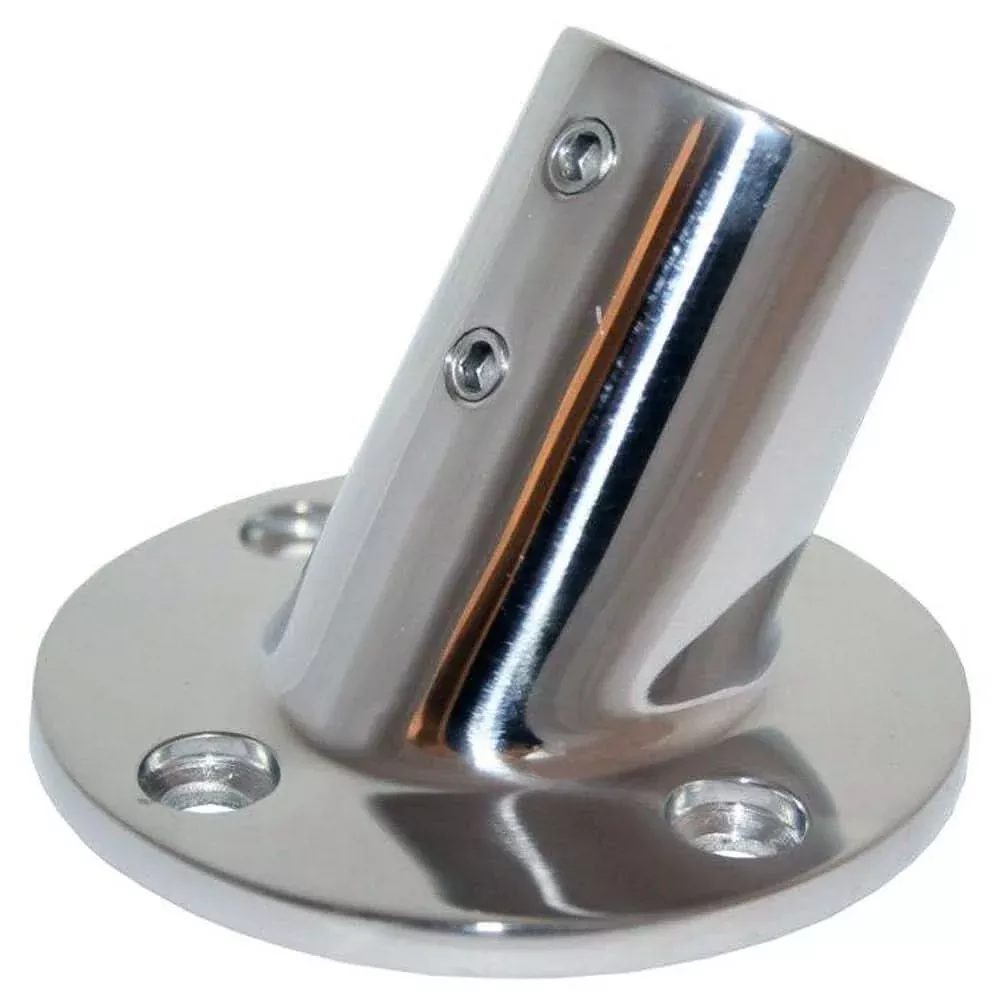 Whitecap" O.D. 60ø Round Base SS Rail Fitting - 6040C