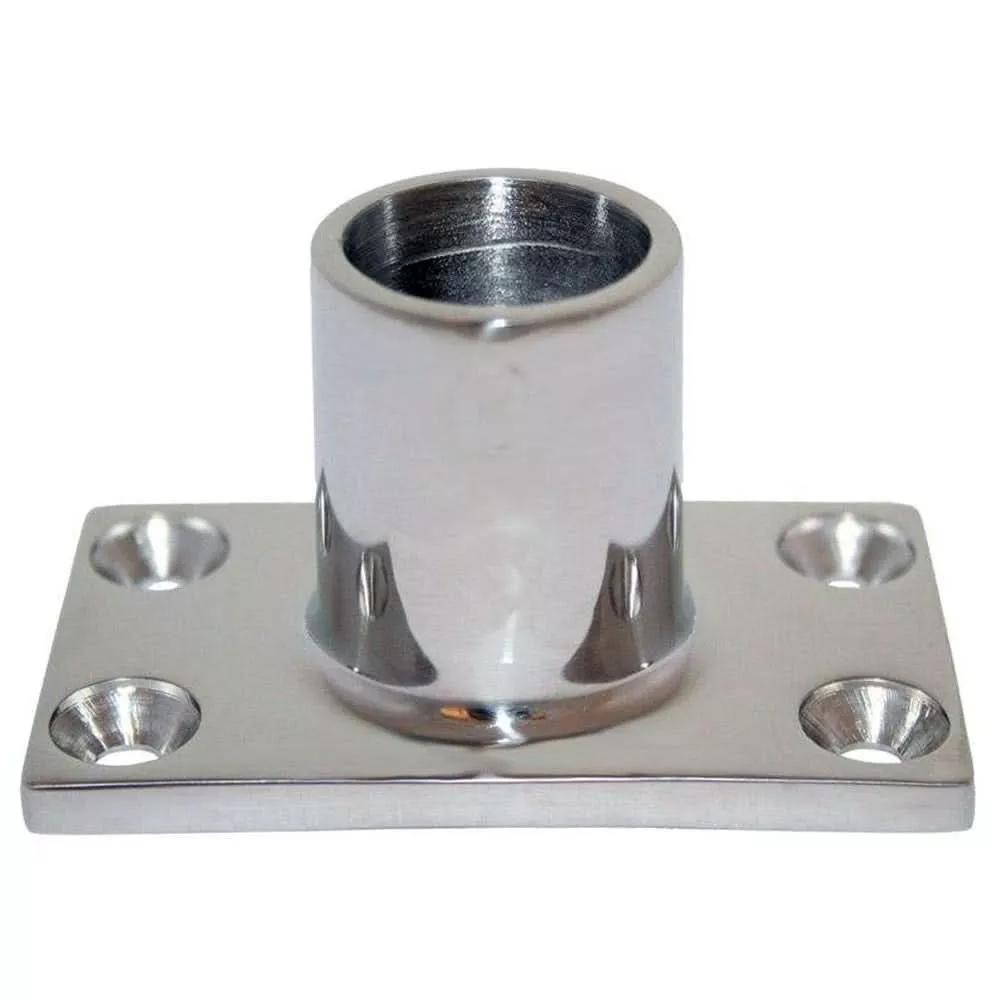 Whitecap" O.D. 90ø Rectangle Base SS Rail Fitting - 6041C