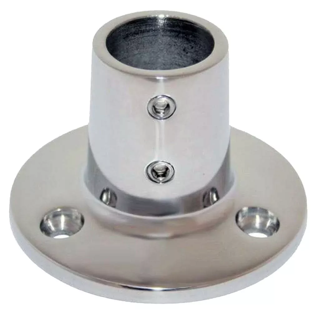 Whitecap" O.D. 90ø Round Base SS Rail Fitting - 6039C