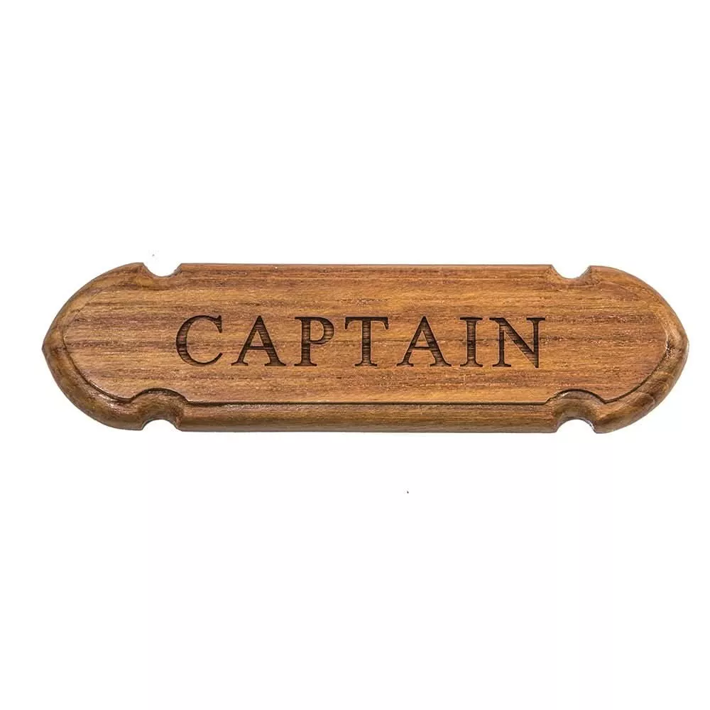 Whitecap Teak "CAPTAIN" Name Plate - 62670