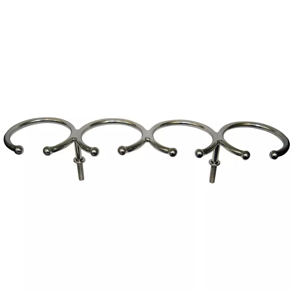 Whitecap Top Mount Ring SS Cup Holder - 4-Drink - Stud Mount - S-3515