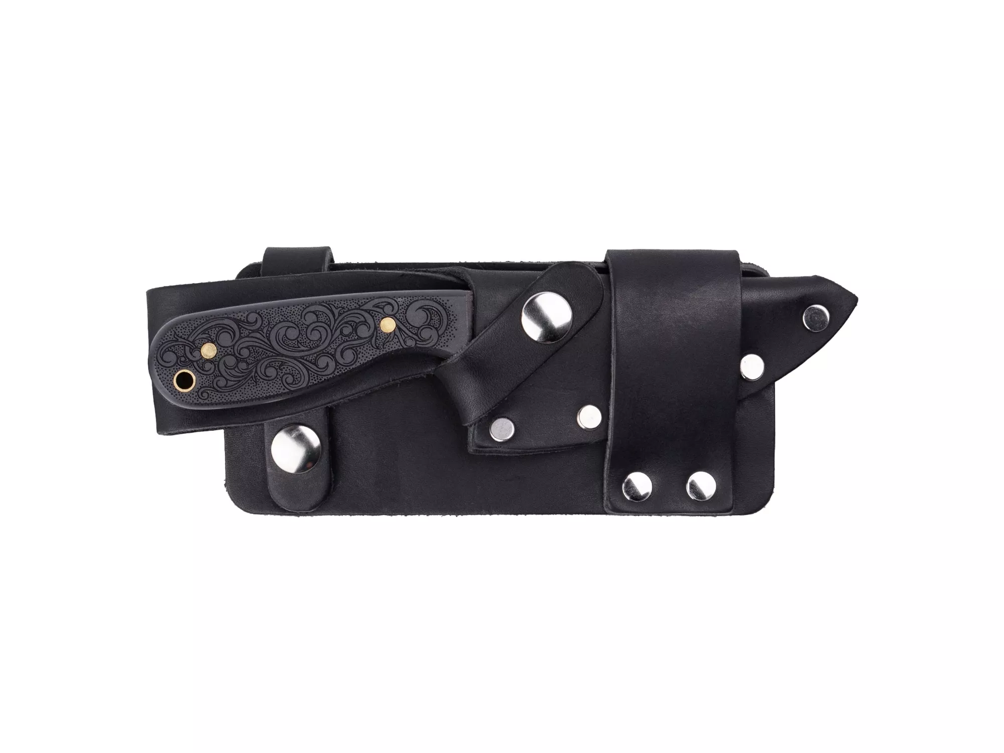 Whiteknuckler Classic M3 - Blackout LeatherwoodStonewashed 154CM, Fixed Blade