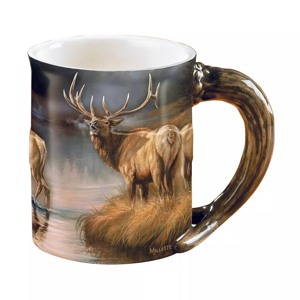Wild Wings Sculpted Mug - Autumn Mist Elk