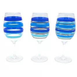 Willow Street Designs Nautical Stripe Wine Glass