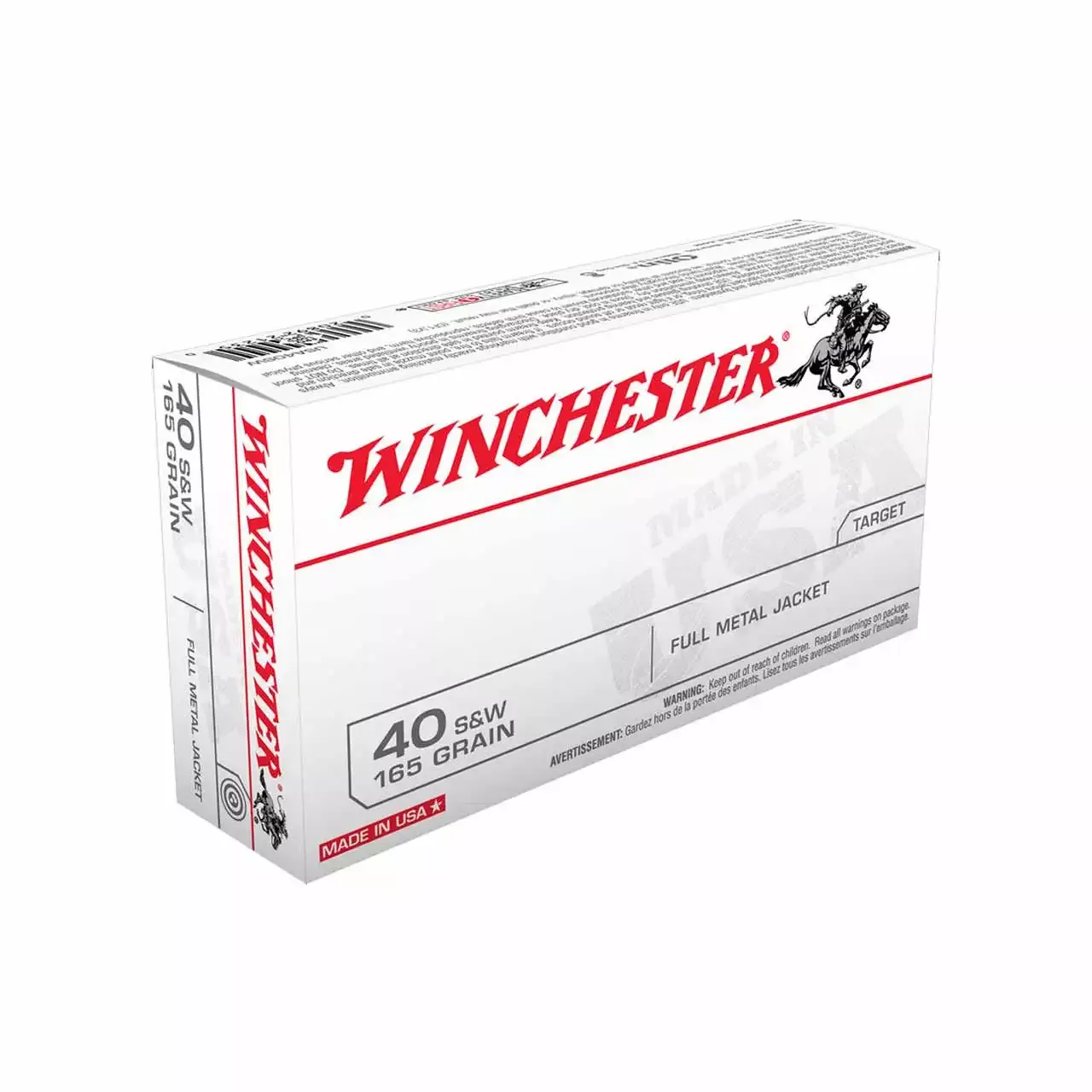 Winchester 40 S&W 165gr FMJ 50rd-Box