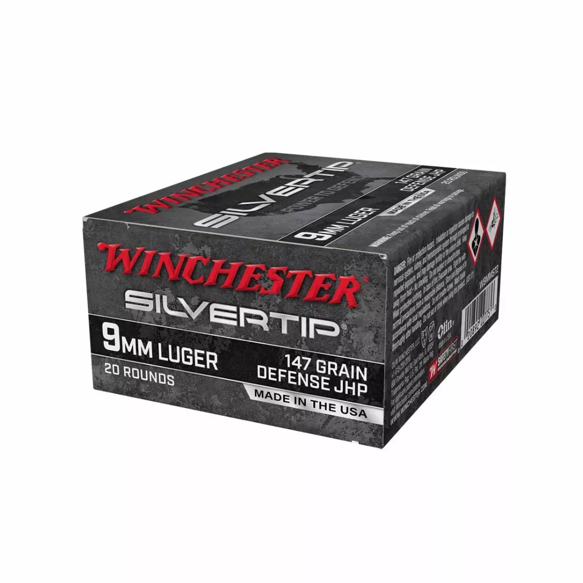 Winchester 9MM luger 147GR Silver Tip JHP 20rd