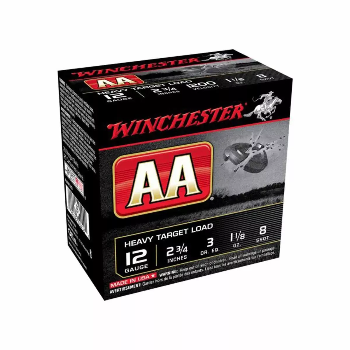 Winchester AA Heavy Target 12ga 2-3/4" 1-1/8oz #8 25rd