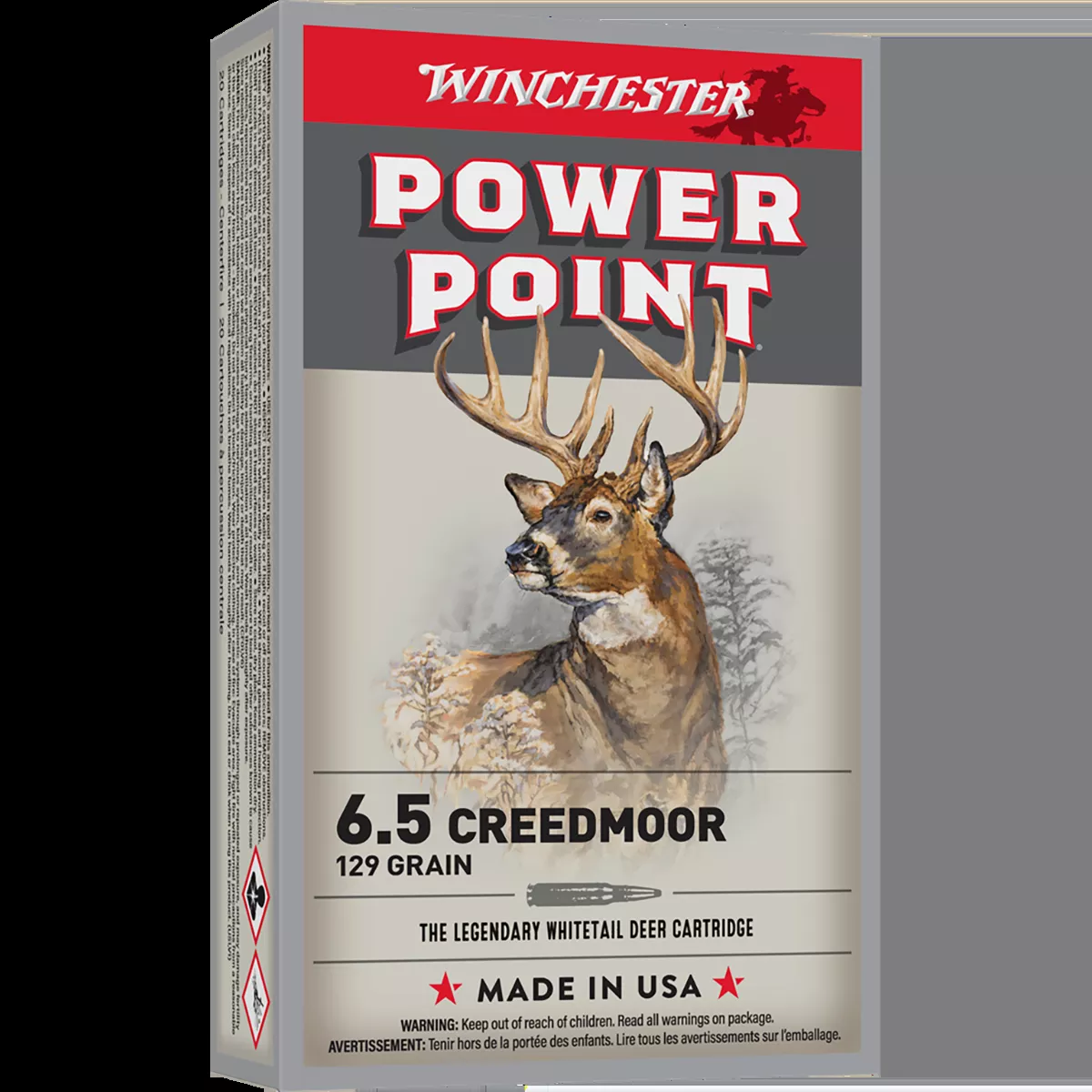 Winchester Ammo Power-Point 6.5 Creedmoor 129 gr Power-Point (PP) 20/box