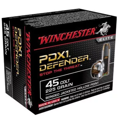 Winchester PDX1 S45CPDB .45 LC 225 GR Bonded JHP 20 Rounds