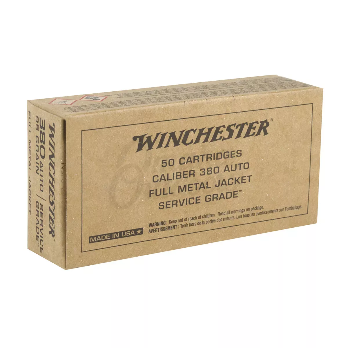 Winchester Service Grade 380 ACP 95 Gr FMJ 50/Box