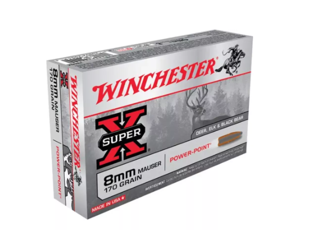 Winchester Super X 8mm Mauser Ammo 170 gr Power Point 20 Rounds X8MM