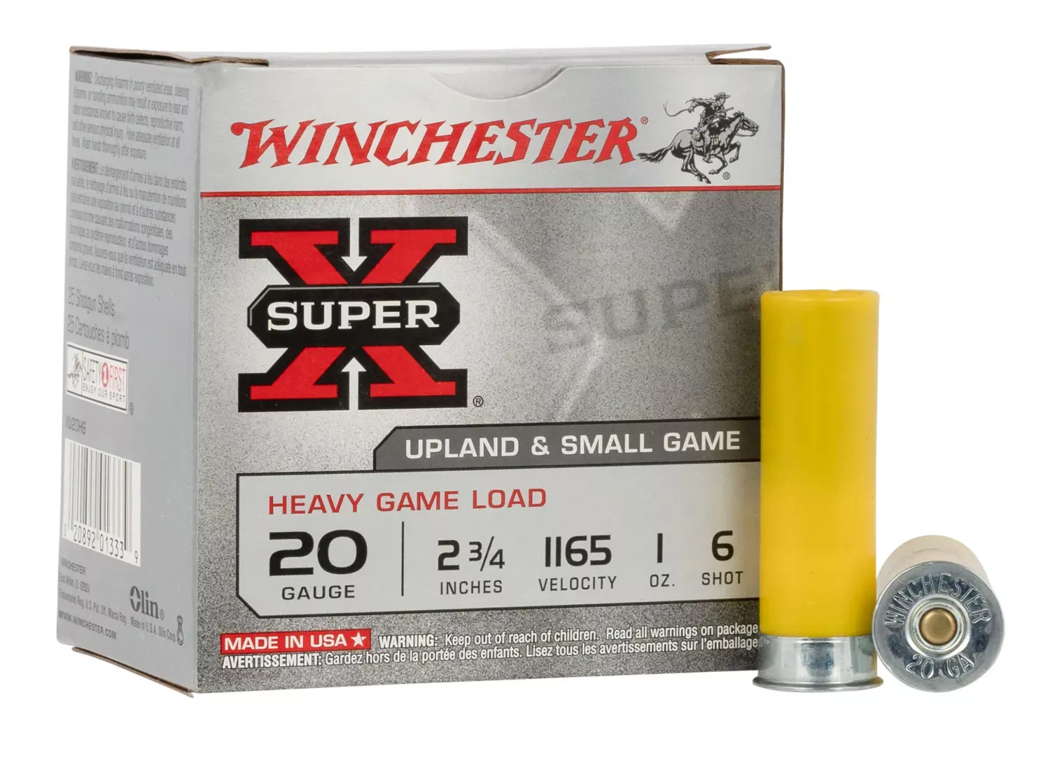 Winchester Super X Heavy Game Load 20 GA 2.75″ 1 oz. 6 Shot 25/Box