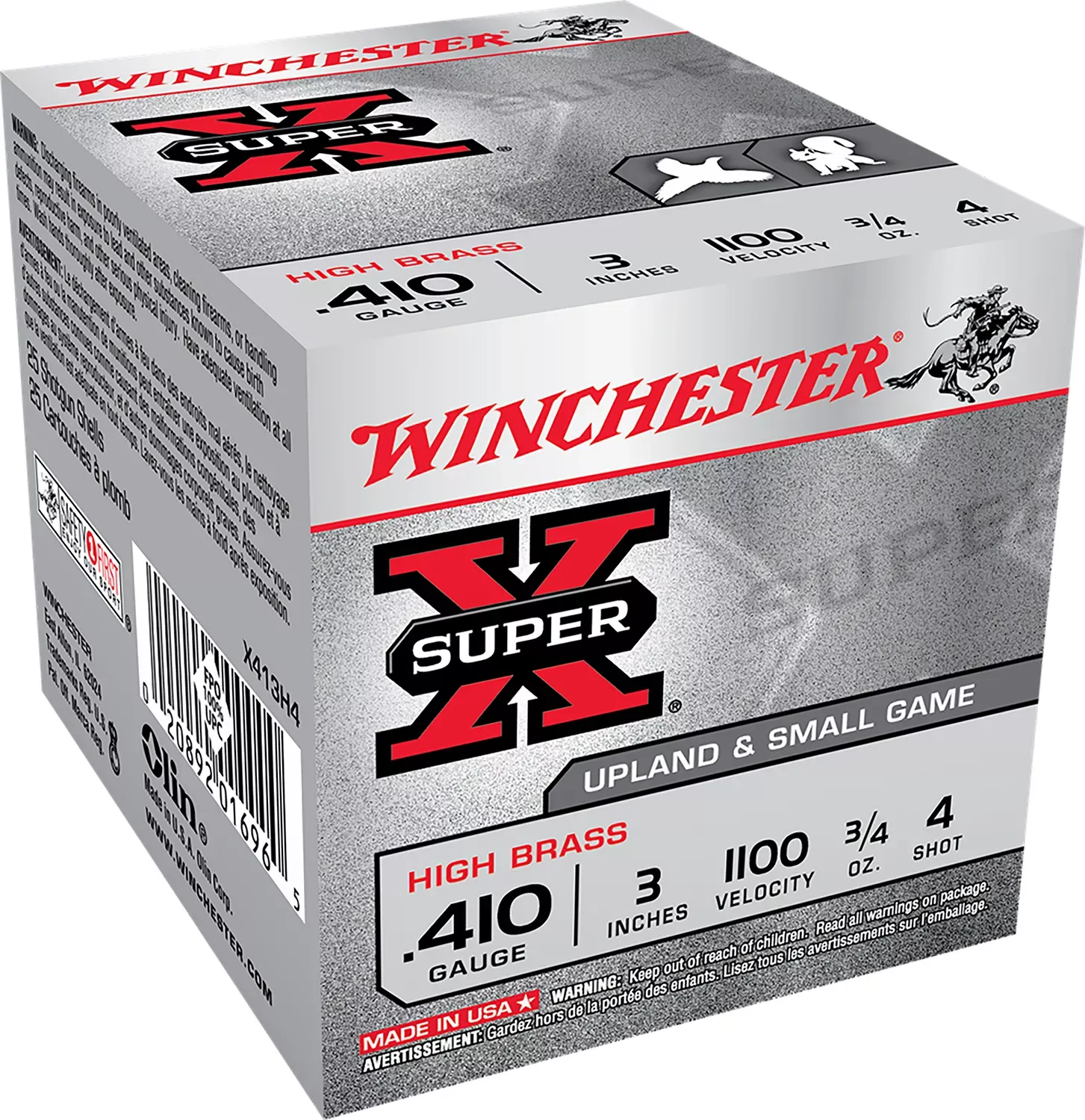Winchester Super X Heavy Game Load 410 GA 3″ 3/4 oz. 4 Shot 25/Box