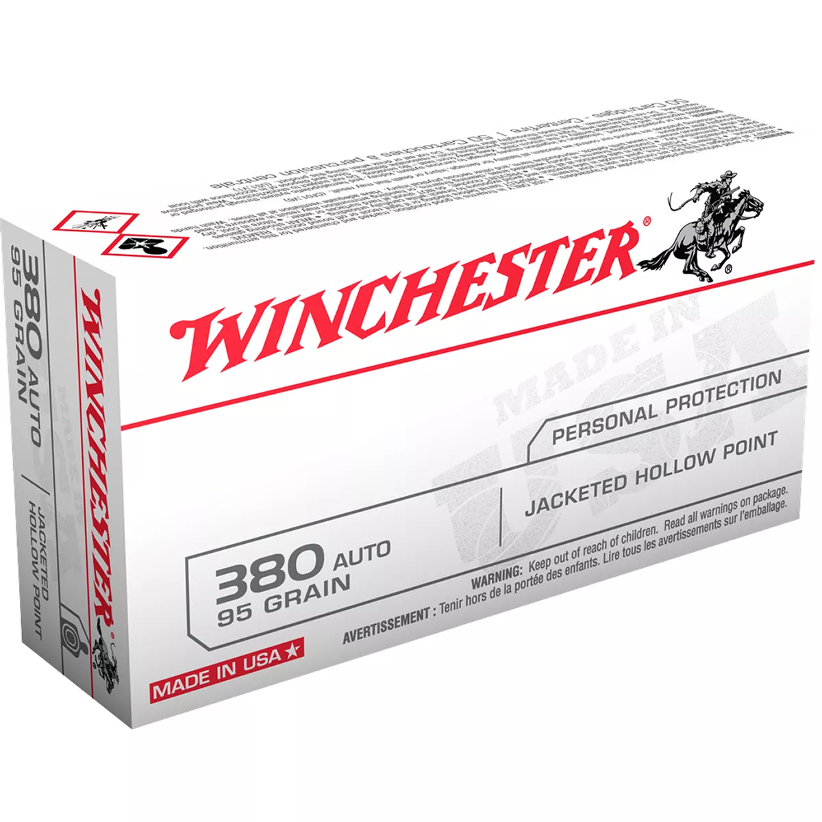 Winchester USA 380 ACP 95 Gr JHP 50/Box
