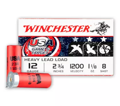 Winchester USA Game & Target 12 GA 2.75″ #8 Shot 25/Box
