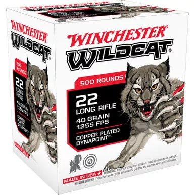 Winchester Wildcat .22LR WW22LRB 40 Grain Copper Plated Dynapoint 500 Rounds