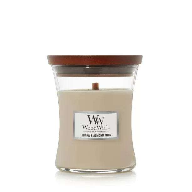 WoodWick Candle Tonka Almond Milk 9.7 Oz.