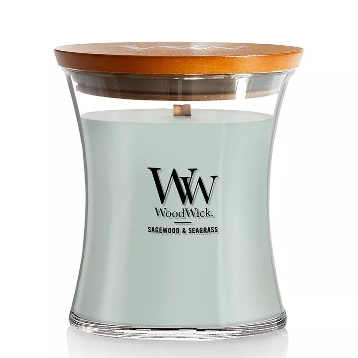 WoodWick Medium Hourglass Candle – Sagewood And Seagrass #257758