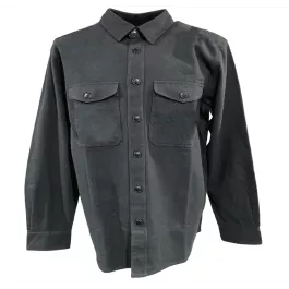 Woolly Men’s 9 oz Solid Flannel Shirt – Heavyweight Cotton – Dark Olive – XL