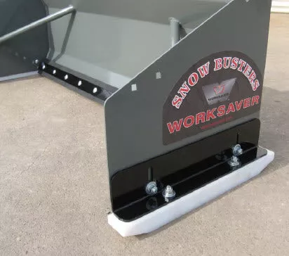 Worksaver | 20-Series Compact Snow Pusher With Rubber or Metal Cutting Edge | Model 358160–358195 | Width 4′ to 5′ | Hydraulic Flow 8-20 GPM | Horsepower 30-75 HP | For Skid Steers & Tractors