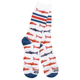 World's Softest Socks Men's Americana Series Crew Socks - Fish