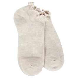 World's Softest Socks Weekend Low Ruffle Socks - Heather Oatmeal
