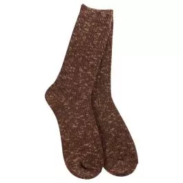 World’s Softest Women’s Cotton Slub Marled Crew Socks – Coffee