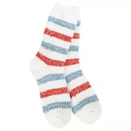 World's Softest Women's Weekend Ragg Links Crew Socks - Vintage Stripe