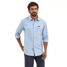 Wrangler Men's ATG Drover Utility Shirt - Cerulean - L
