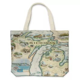 Xplorer Maps Canvas Tote Bag – Michigan