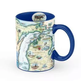 Xplorer Maps MI Michigan State Map Ceramic Mug