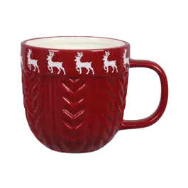 Young’s Inc Christmas Red Mug w/Reindeer