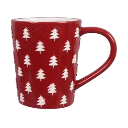 Young’s Inc Christmas Red Mug w/ Trees