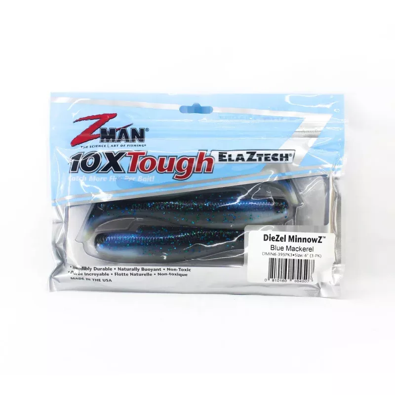 Zman Soft Lure Diezel MinnowZ 6 Inch 3/Pack Blue Mackerel (4507)