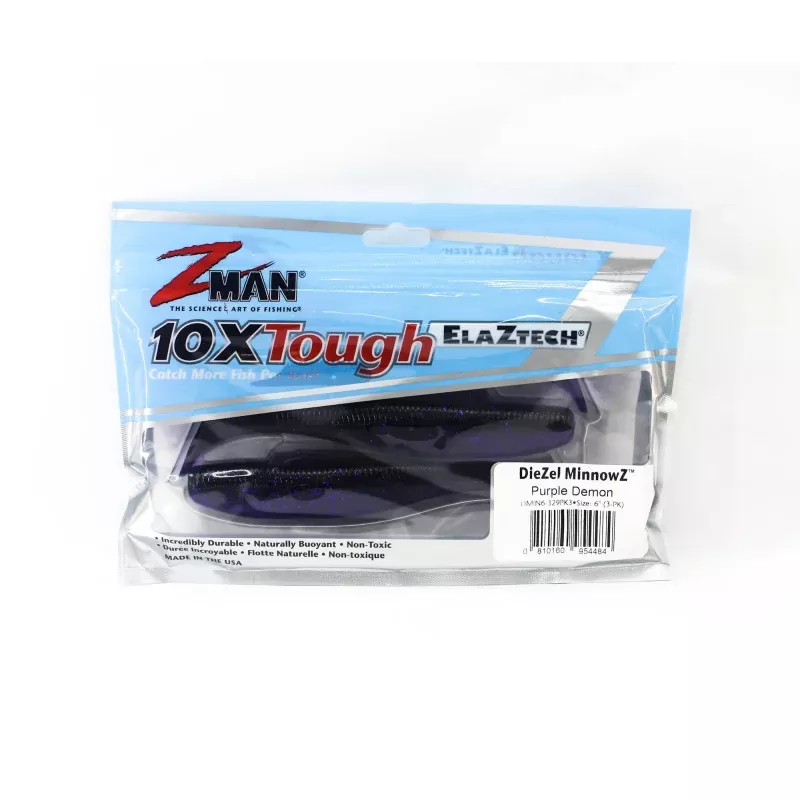 Zman Soft Lure Diezel MinnowZ 6 Inch 3/Pack Purple Demon (4484)
