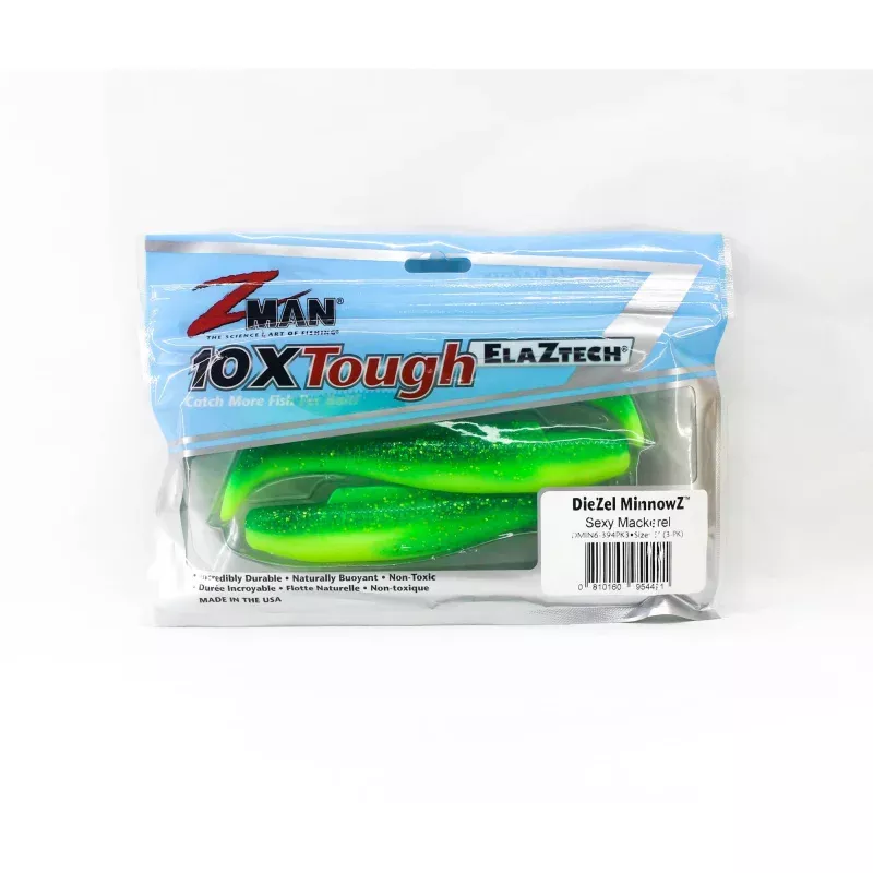 Zman Soft Lure Diezel MinnowZ 6 Inch 3/Pack Sexy Mackerel (4491)