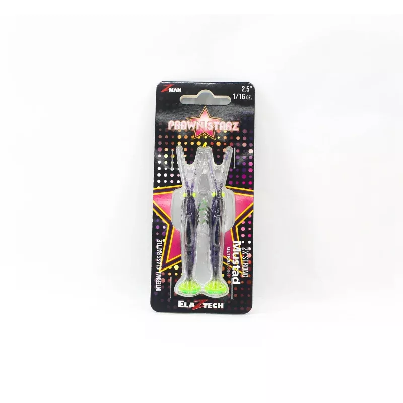 Zman Soft Lure PrawnstarZ 2.5 Inch 2/Pack Plum Chartreuse (2534)