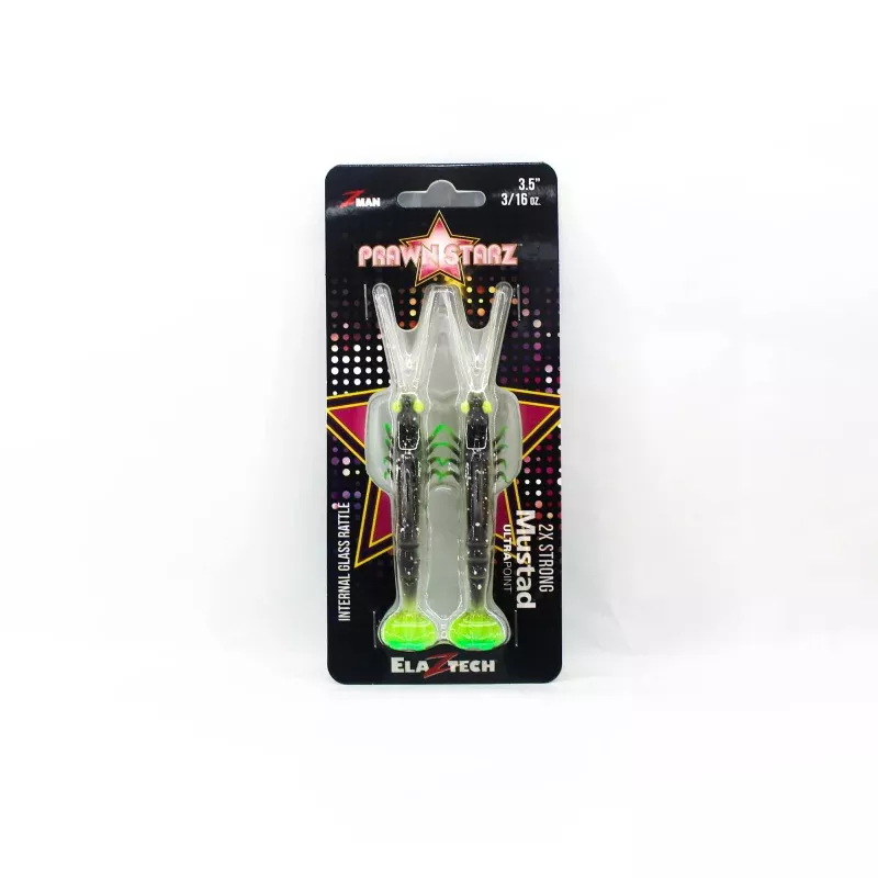 Zman Soft Lure PrawnstarZ 3.5 Inch 2/Pack Glow Chartreuse (9071)