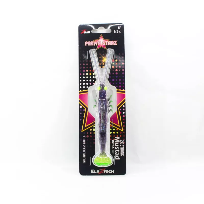 Zman Soft Lure PrawnstarZ 5 Inch Plum Chartreuse (9217)